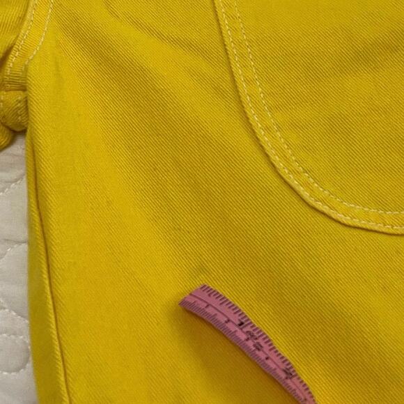 Unif High Rise Flare Leg Cuffed Yellow Pants Women’s Size 26 - Picture 9 of 12